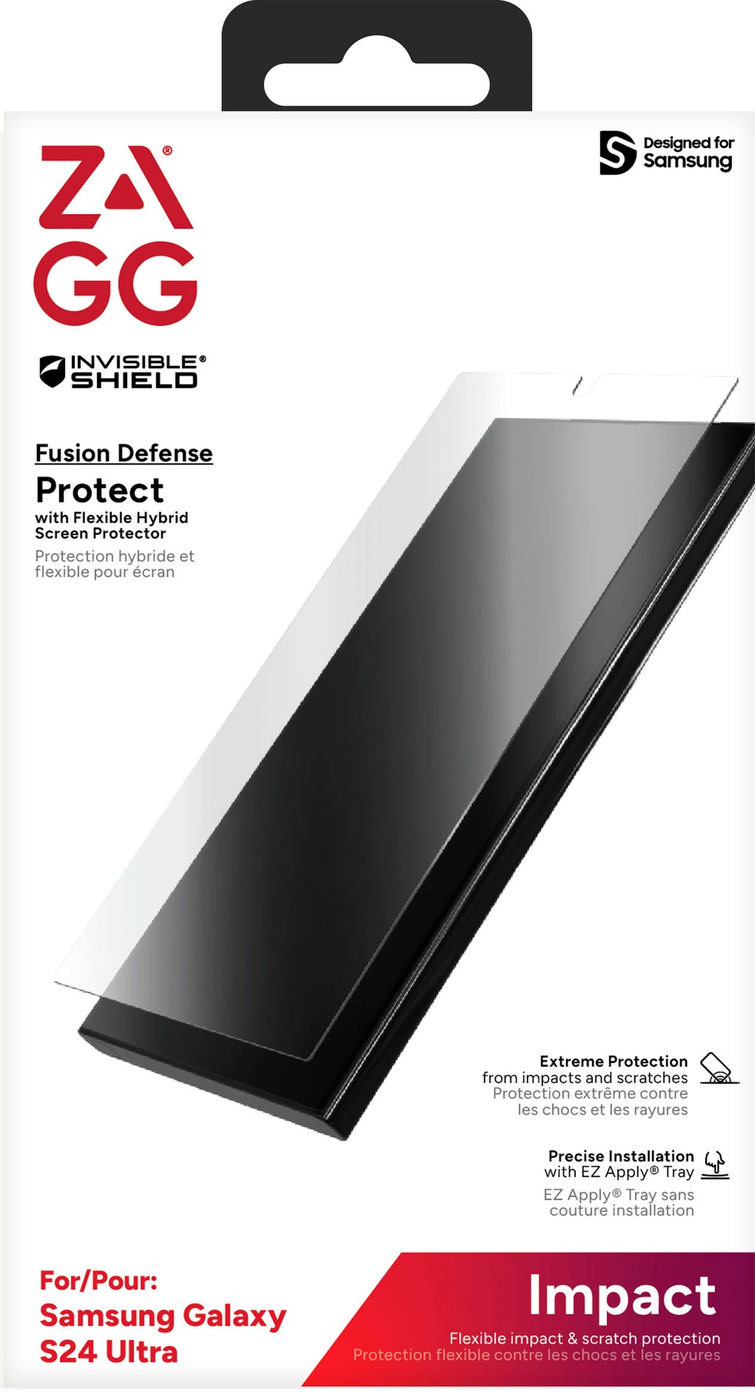 ZAGG - InvisibleShield Glass Fusion Defense Screen Protector for Samsung Galaxy S24 ultra - Clear_4