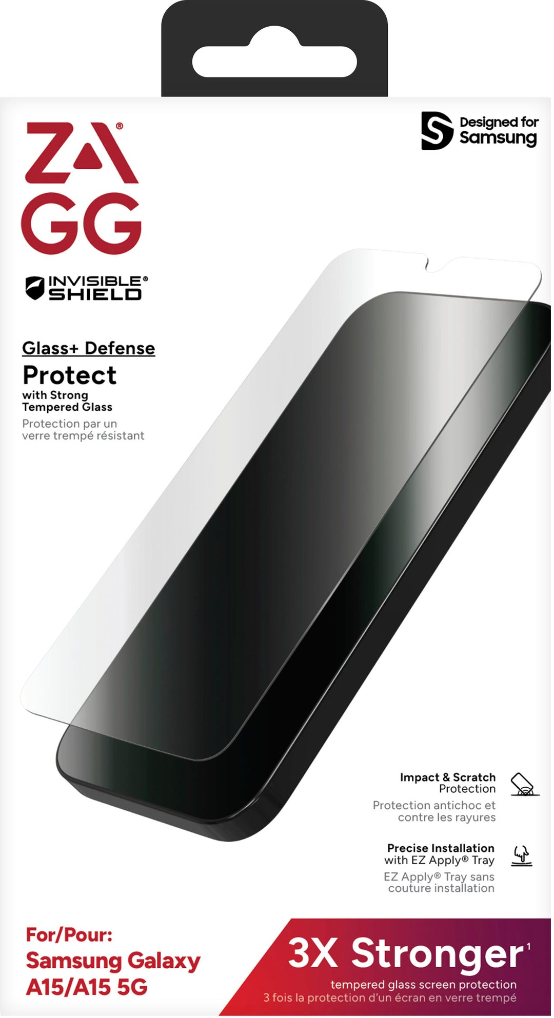 ZAGG - InvisibleShield Glass+ Defense Screen Protector for Samsung Galaxy A15/A15 5G - Clear_4