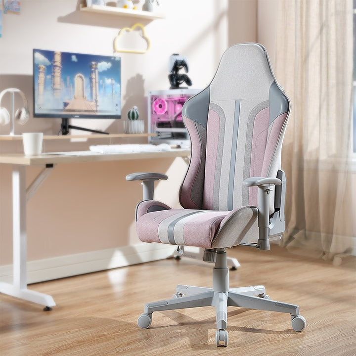 X Rocker - Mysa PC Gaming Chair - Gray/Pink_10