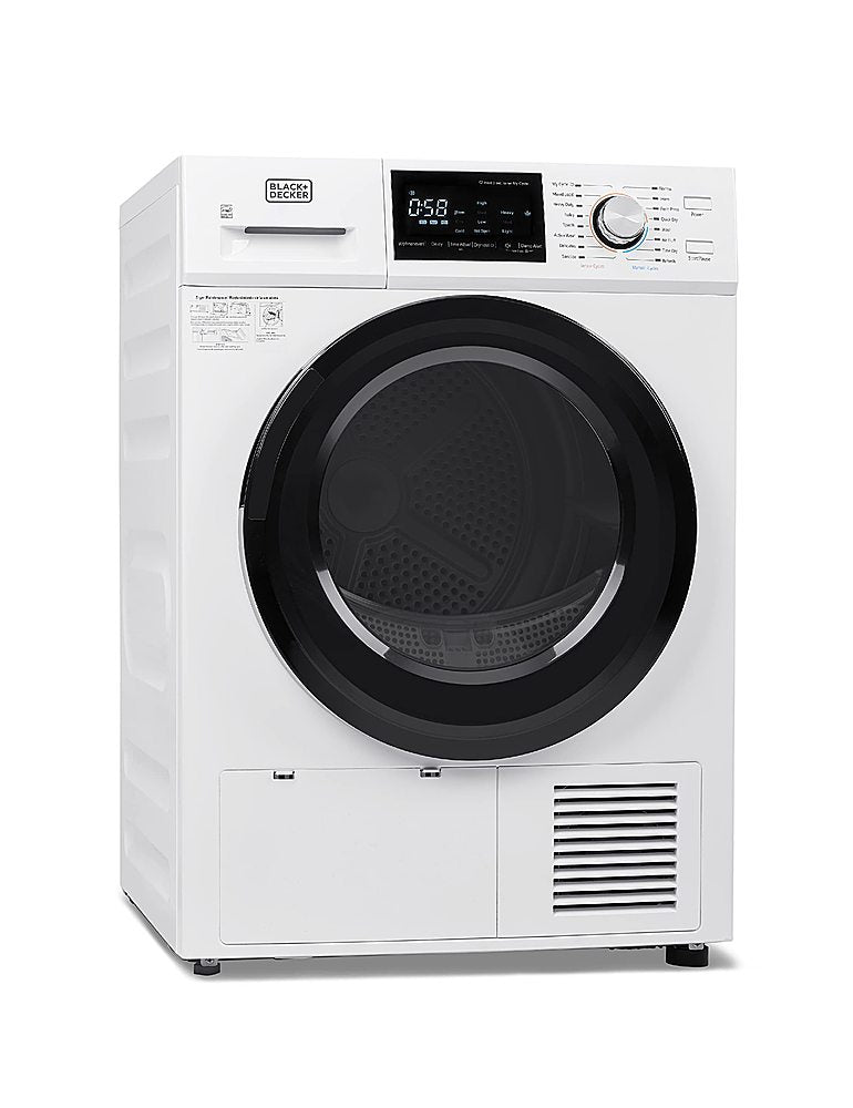 Black+Decker - 4.4 Cu.Ft. Stackable Smart Electric Dryer with Standard Wall Outlet - White_0