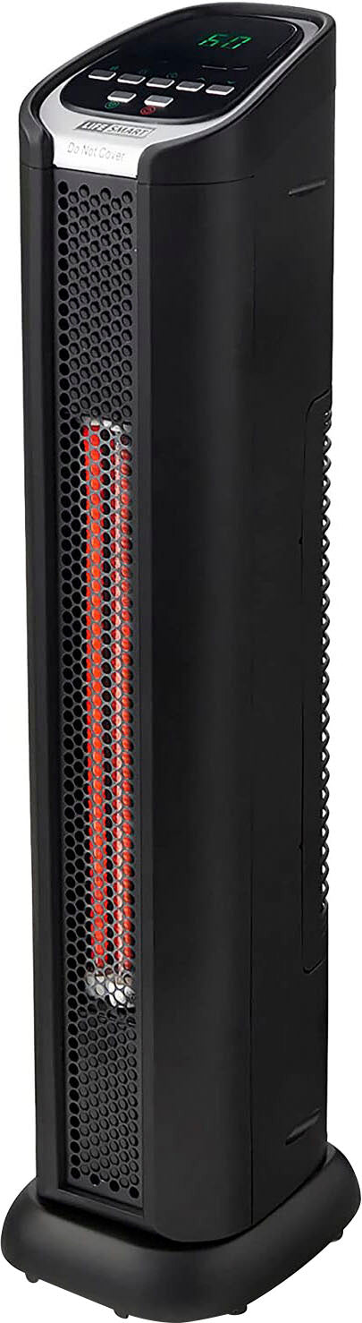 Lifesmart - 24-inch Infrared PTC Tower Heater with Oscillation - Black_0