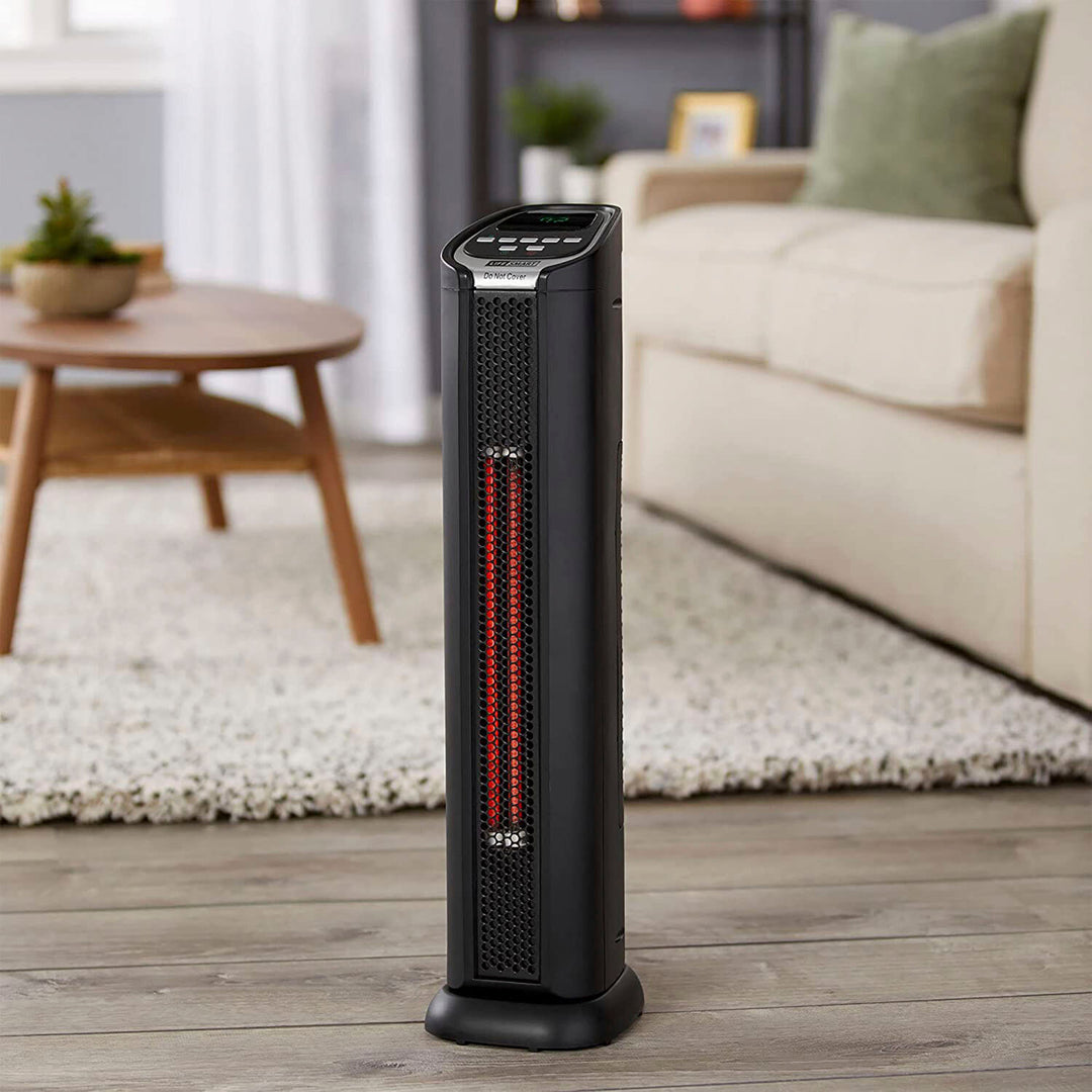 Lifesmart - 24-inch Infrared PTC Tower Heater with Oscillation - Black_4