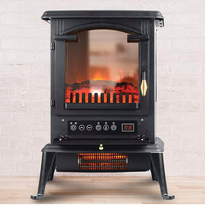 Lifesmart - 3 Sided Flame View Infrared Heater Stove - Black_4