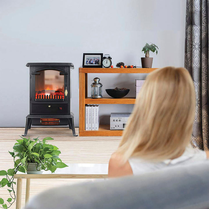 Lifesmart - 3 Sided Flame View Infrared Heater Stove - Black_3