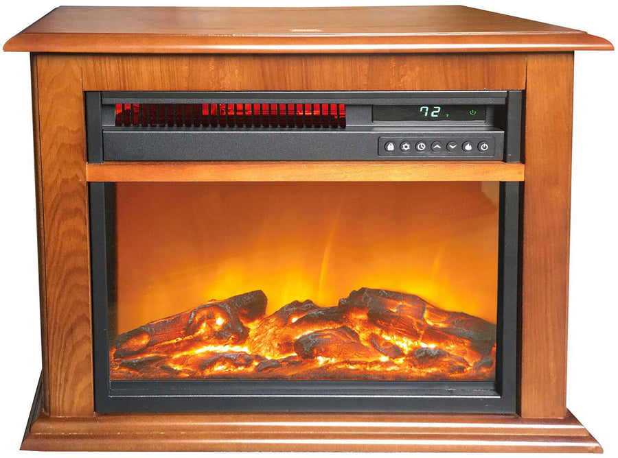 Lifesmart - 3-Element Infrared Fireplace in Oak Mantel - Black_0
