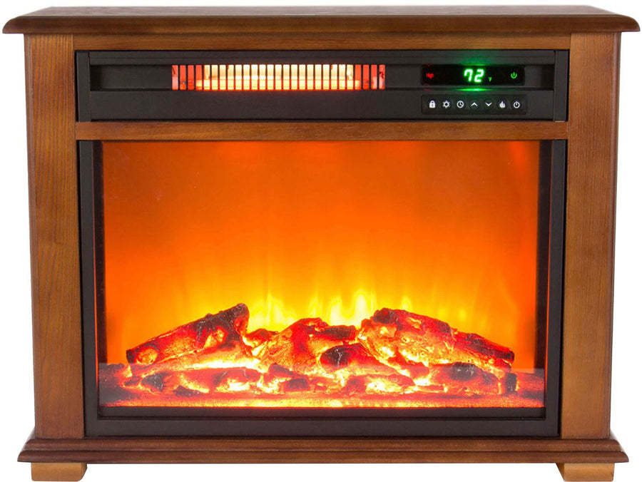 Lifesmart - 3 Quartz Infrared Fireplace Heater with Remote - Black_0