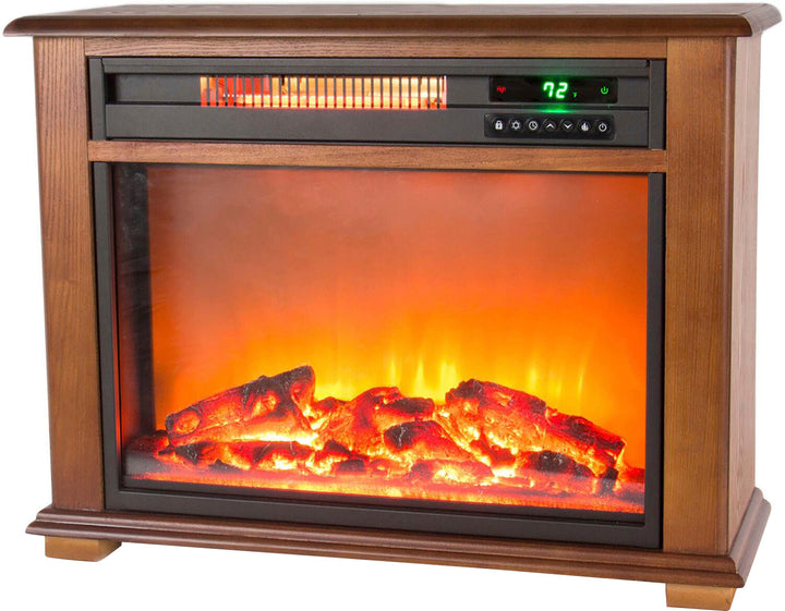Lifesmart - 3 Quartz Infrared Fireplace Heater with Remote - Black_5