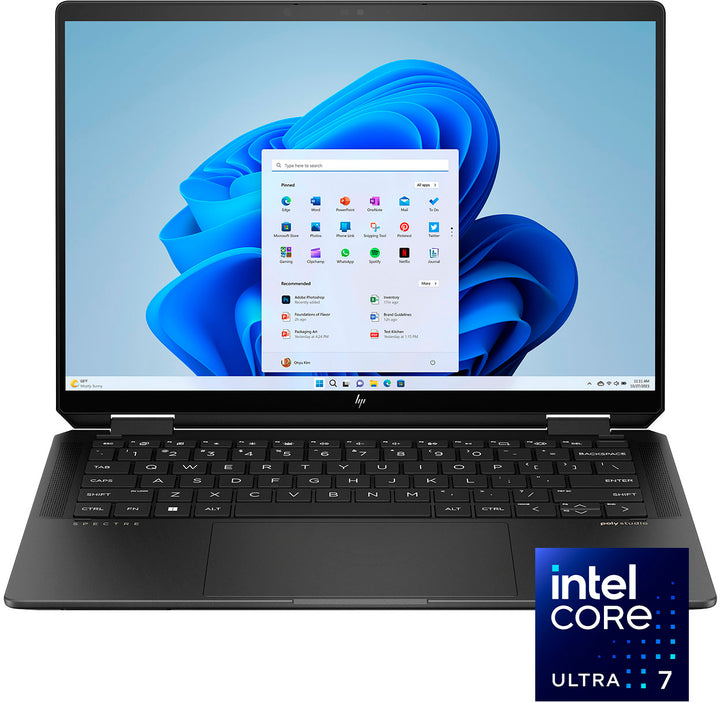 HP - Spectre 2-in-1 14" 2.8K OLED Touch-Screen Laptop - Intel Core Ultra 7 - 16GB LPDDR5x Memory - 1TB SSD - Nightfall Black_0