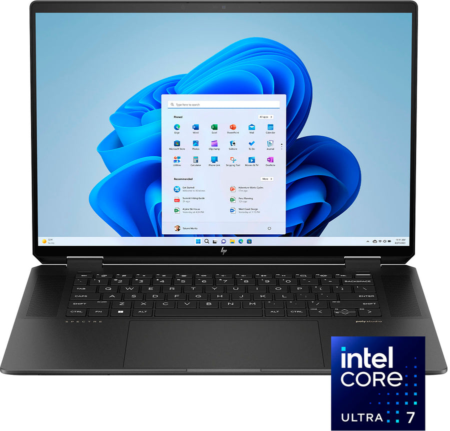 HP - Spectre 2-in-1 16" 2.8K OLED Touch-Screen Laptop - Intel Core Ultra 7 - 32GB LPDDR5x Memory - 1TB SSD - Nightfall Black_0