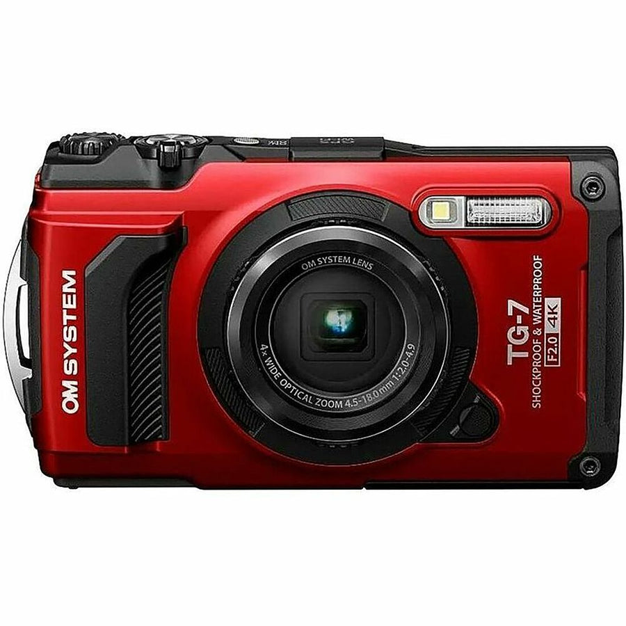 Olympus - OM SYSTEM TG-7 4K Video 12 Megapixel Waterproof Compact Camera - Red_0