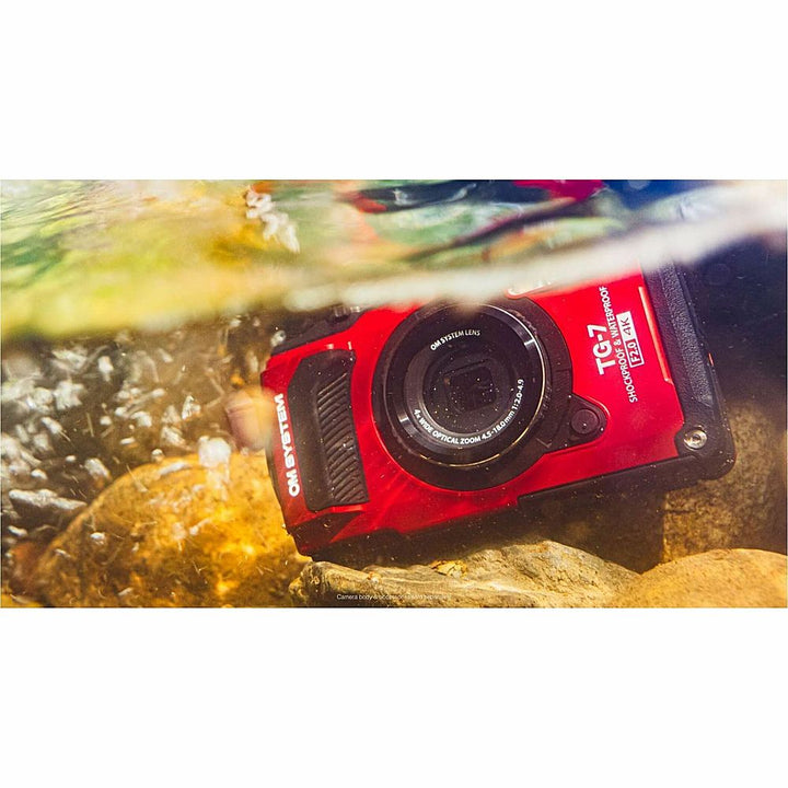 Olympus - OM SYSTEM TG-7 4K Video 12 Megapixel Waterproof Compact Camera - Red_8