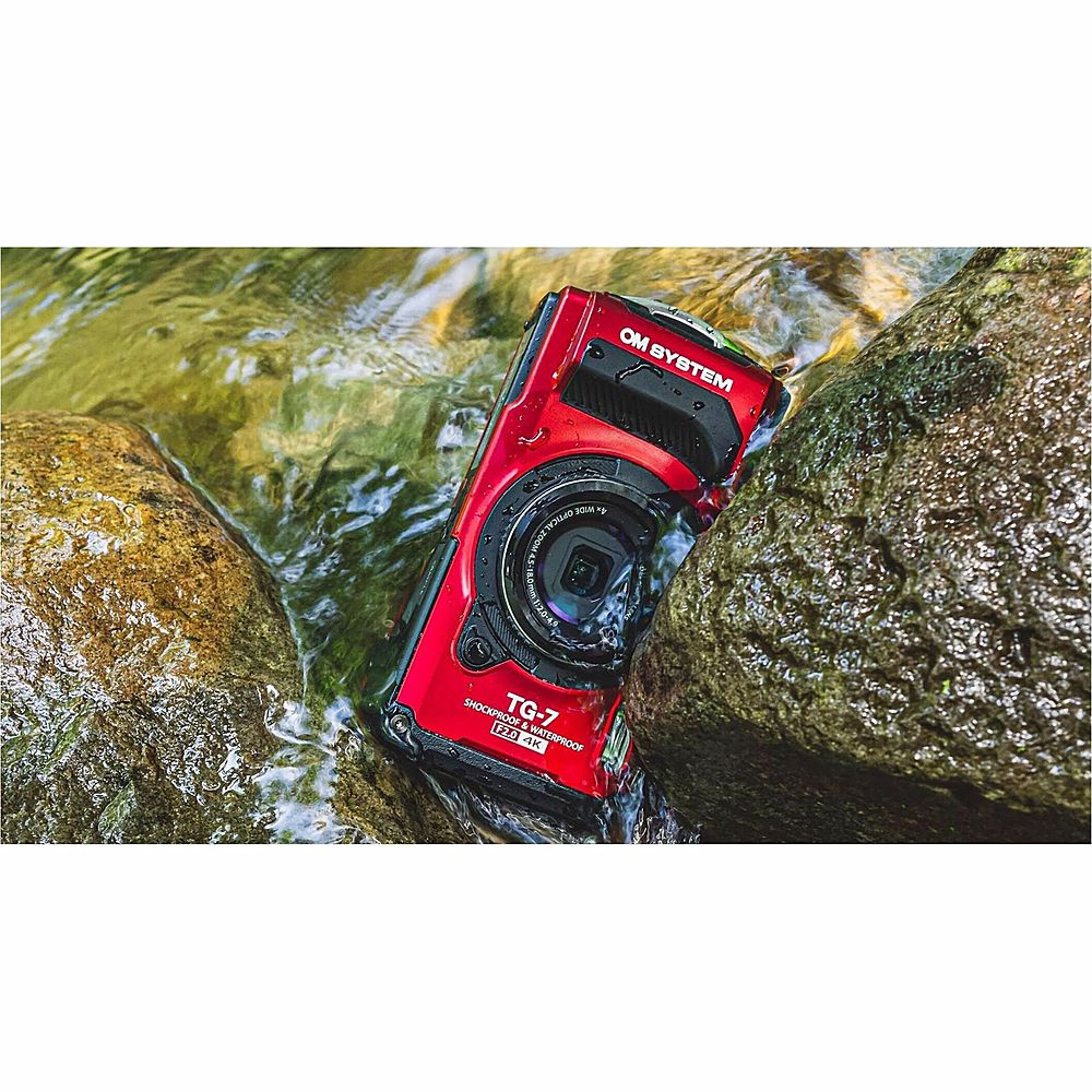Olympus - OM SYSTEM TG-7 4K Video 12 Megapixel Waterproof Compact Camera - Red_4