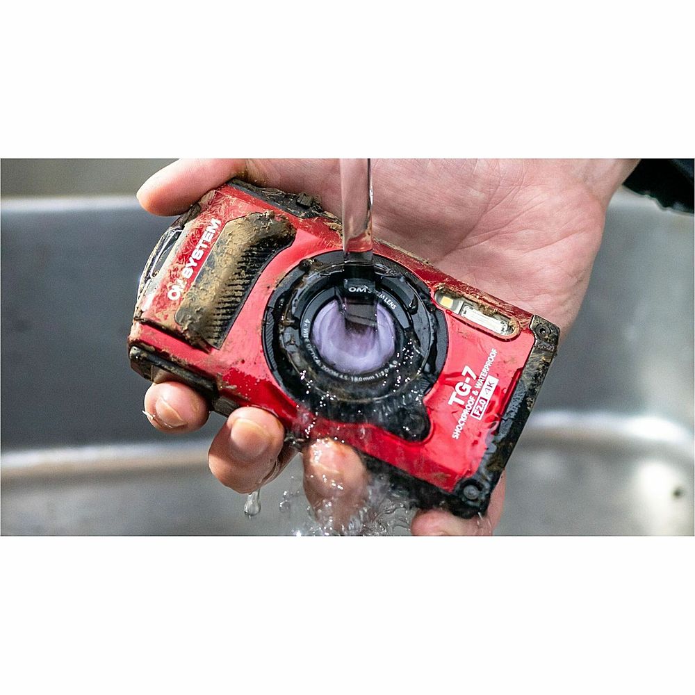 Olympus - OM SYSTEM TG-7 4K Video 12 Megapixel Waterproof Compact Camera - Red_9