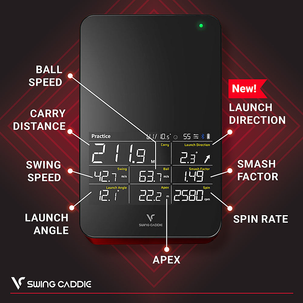 VoiceCaddie - Swing Caddie SC4 Portable Golf Simulator and Golf Launch Monitor with Bluetooth Connectivity via Smartphone or Tablet - Black_1