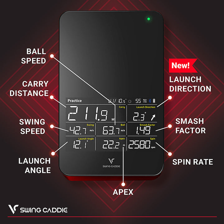 VoiceCaddie - Swing Caddie SC4 Portable Golf Simulator and Golf Launch Monitor with Bluetooth Connectivity via Smartphone or Tablet - Black_1