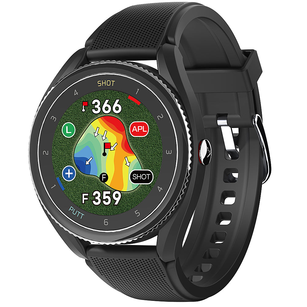 VoiceCaddie - T9 GPS Watch with Green Undulation and Slope - Black_0