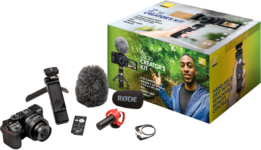 Z 30 Creator's Kit with NIKKOR Z DX 16-50mm f/3.5-6.3 VR lens, Nikon Bluetooth Remote, SmallRig Grip Microphone_0