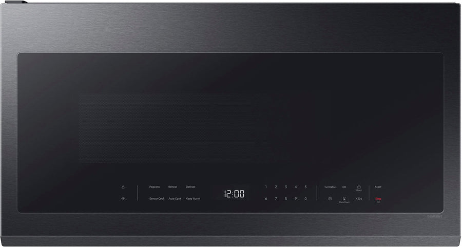 Samsung - 2.1 Cu. Ft. Over-the-Range Microwave with Sensor Cooking and Wi-Fi Connectivity - Matte Black Steel_0