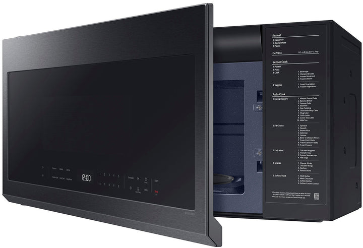 Samsung - 2.1 Cu. Ft. Over-the-Range Microwave with Sensor Cooking and Wi-Fi Connectivity - Matte Black Steel_2