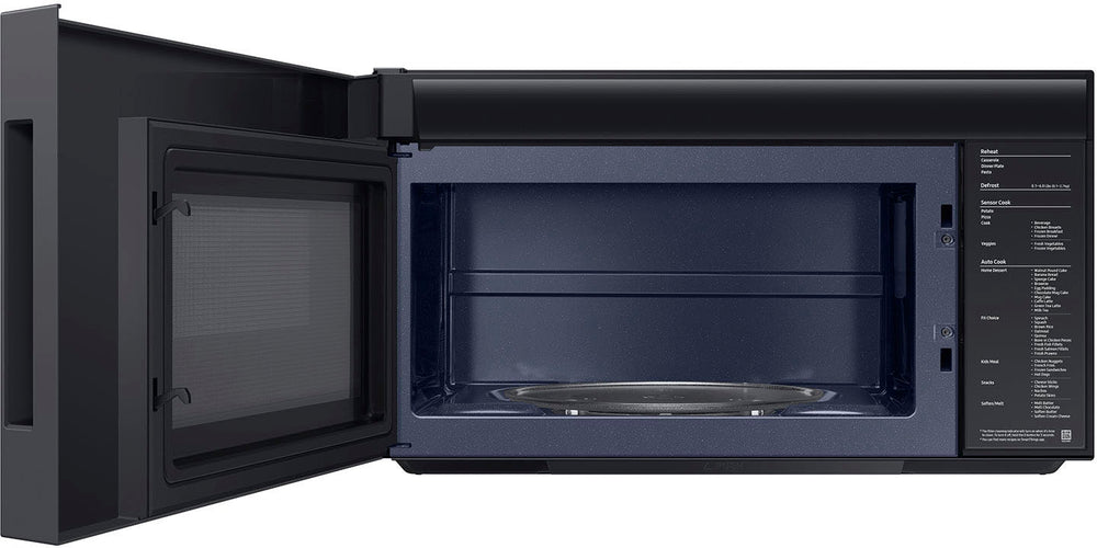 Samsung - Bespoke 2.1 Cu. Ft. Over-the-Range Microwave with Sensor Cooking and Auto Dimming Glass Touch Controls - Matte Black Steel_1