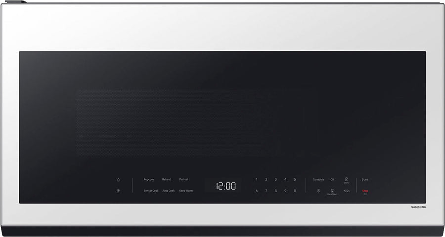 Samsung - Bespoke 2.1 Cu. Ft. Over-the-Range Microwave with Sensor Cooking and Wi-Fi Connectivity - White Glass_0