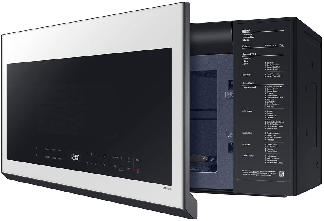 Samsung - Bespoke 2.1 Cu. Ft. Over-the-Range Microwave with Sensor Cooking and Wi-Fi Connectivity - White Glass_4