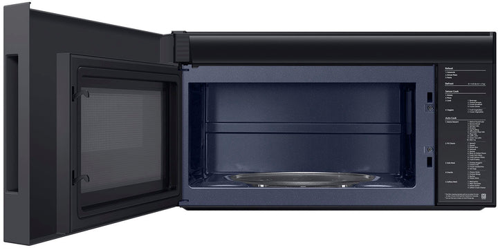 Samsung - Bespoke 2.1 Cu. Ft. Over-the-Range Microwave with Sensor Cooking and Edge to Edge Glass Display - Matte Black Steel_2