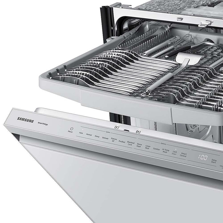 Samsung - BESPOKE 24” Top Control Smart Built-In Dishwasher with 3rd Rack, StormWash, 46 dBA - Bespoke White Glass_3