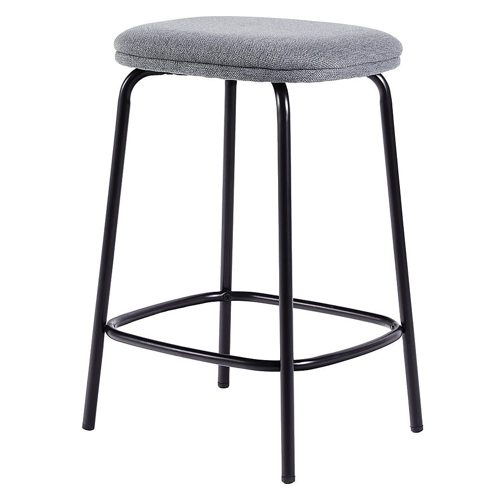 Walker Edison - Modern Counter Stool With Upholstered Seat (2-Piece set) - Charcoal_1