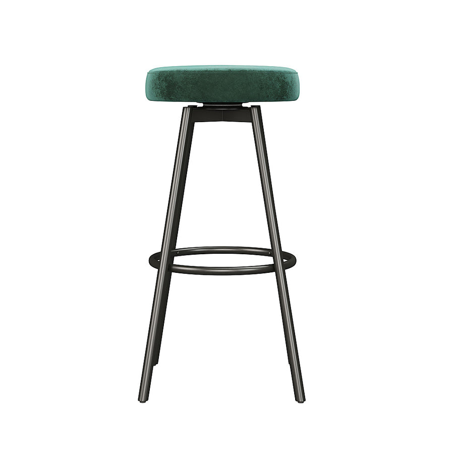 Walker Edison - 2-Piece Transitional Glam Swivel-Seat Barstool Set - Emerald_0