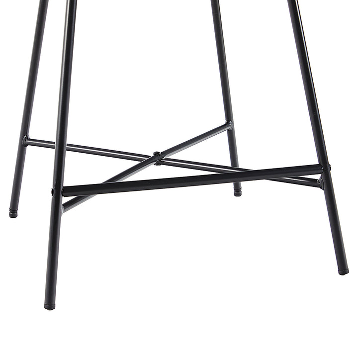 Walker Edison - Upholstered Counter Stool with Metal X Base (2-Piece set) - Black_8