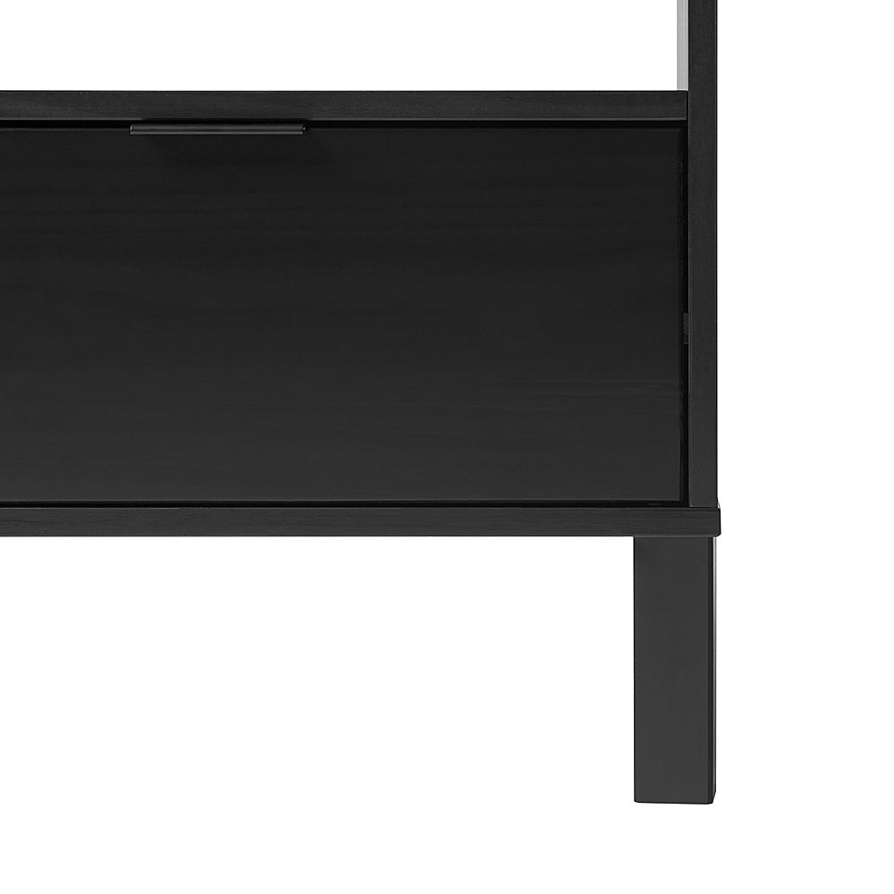 Walker Edison - Modern Curved-Frame 1-Drawer Solid Wood Nightstand - Black_10