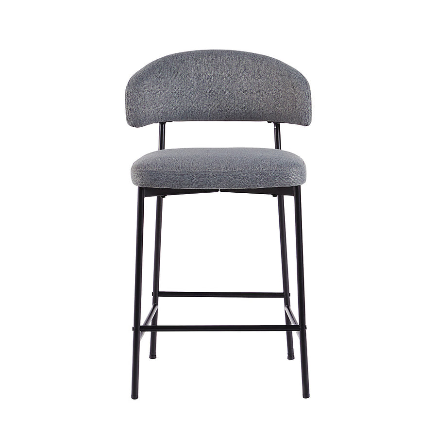 Walker Edison - Modern Curved Back Counter Stool (2-Piece Set) - Charcoal_0