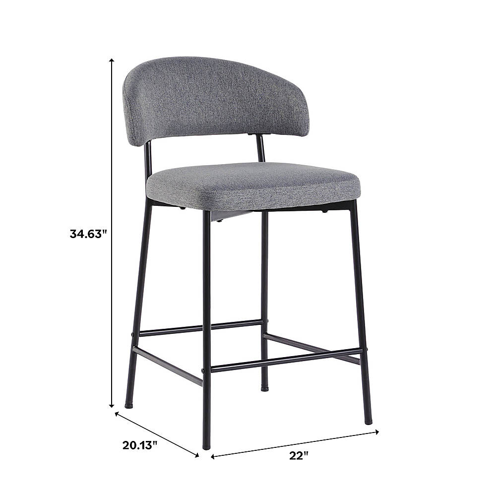 Walker Edison - Modern Curved Back Counter Stool (2-Piece Set) - Charcoal_4