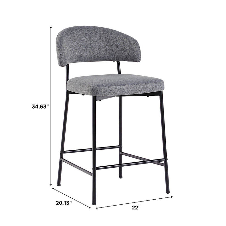 Walker Edison - Modern Curved Back Counter Stool (2-Piece Set) - Charcoal_4
