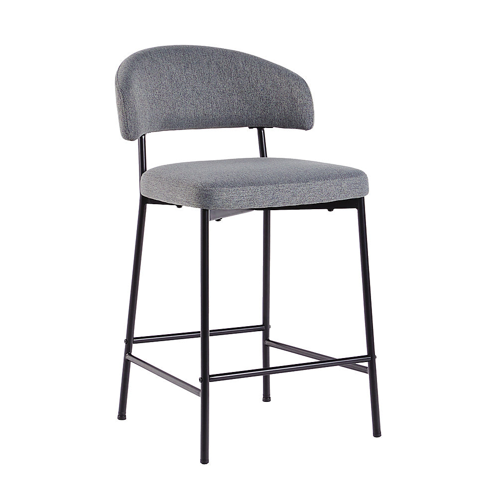Walker Edison - Modern Curved Back Counter Stool (2-Piece Set) - Charcoal_2