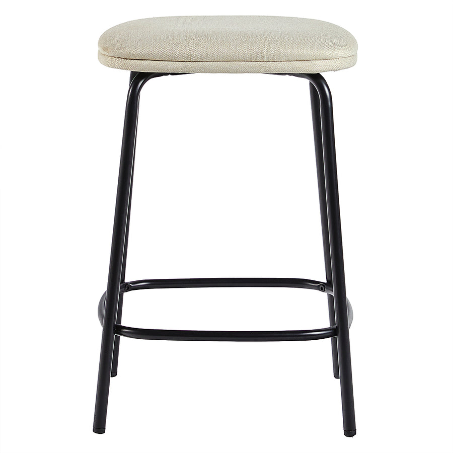 Walker Edison - Transitional Counter Stool With Upholstered Seat (2-Piece set) - Ivory_0