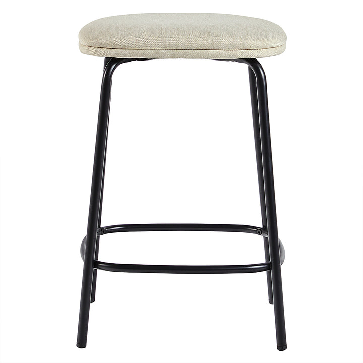 Walker Edison - Transitional Counter Stool With Upholstered Seat (2-Piece set) - Ivory_6