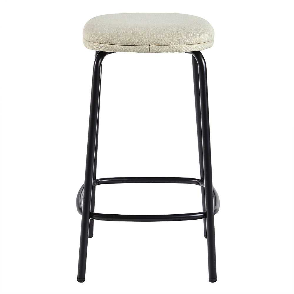 Walker Edison - Transitional Counter Stool With Upholstered Seat (2-Piece set) - Ivory_7