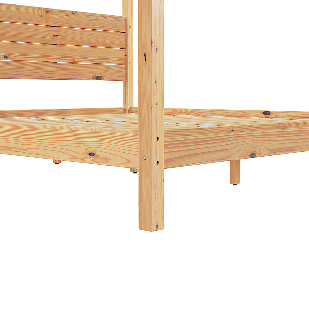 Walker Edison - Minimalist Solid Wood Canopy King Bedframe - Natural Pine_8