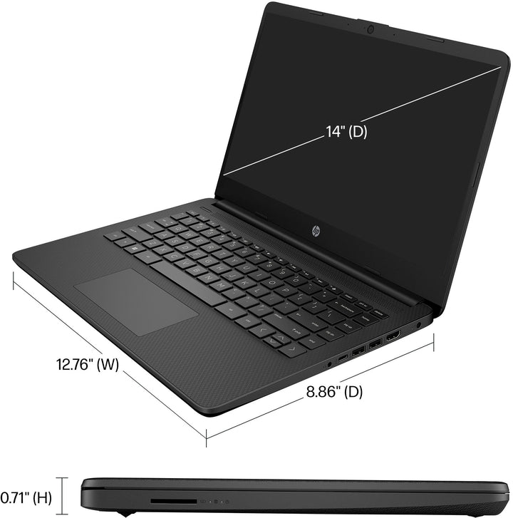 HP - 14" Laptop - Intel Celeron - 4GB Memory - 128GB eMMC - Jet Black_3