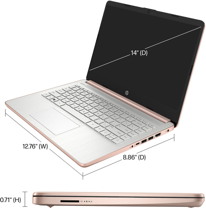 HP - 14" Laptop - Intel Celeron - 4GB Memory - 128GB eMMC - Rose Gold_2