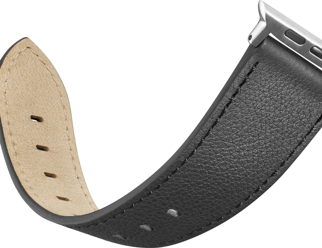 Insignia™ - Leather Band for Apple Watch 42mm, 44mm, 45mm, SE, Ultra 49mm and Ultra 2 49mm - Black_4