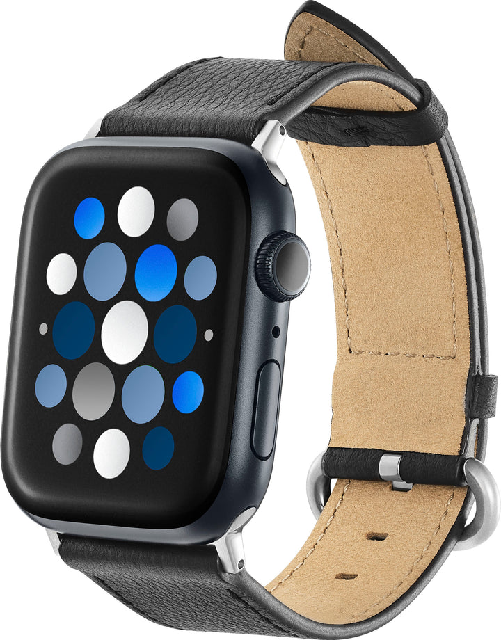 Insignia™ - Leather Band for Apple Watch 42mm, 44mm, 45mm, SE, Ultra 49mm and Ultra 2 49mm - Black_9