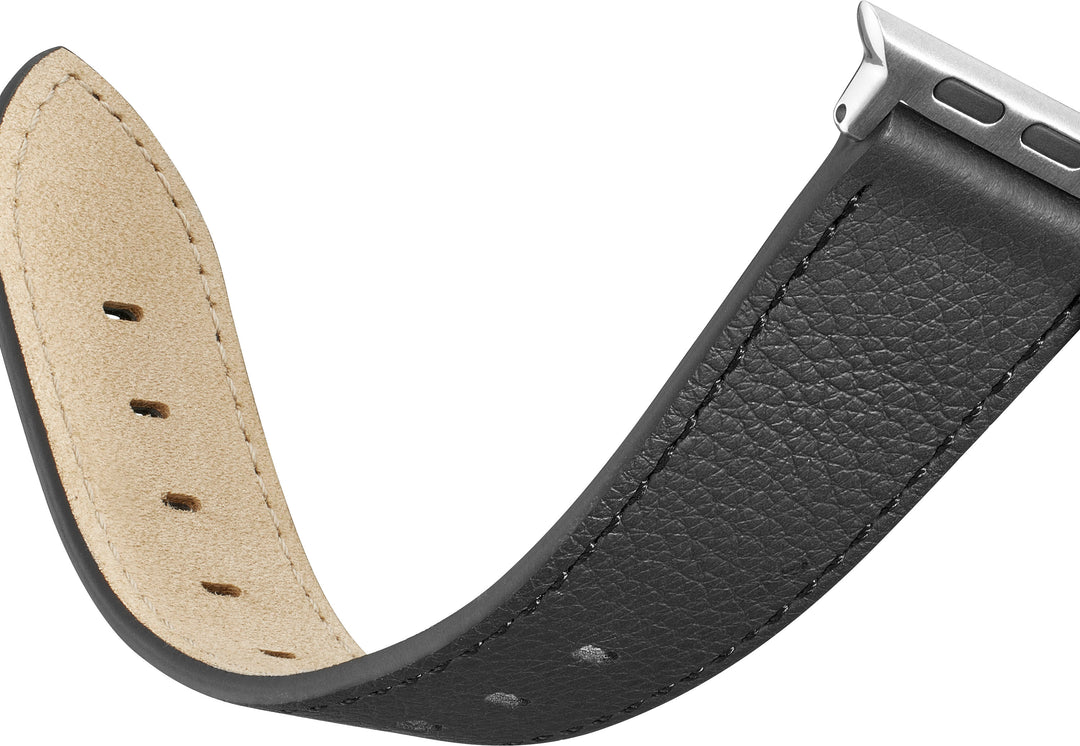 Insignia™ - Leather Band for Apple Watch 38mm, 40mm, 41mm and SE - Black_4