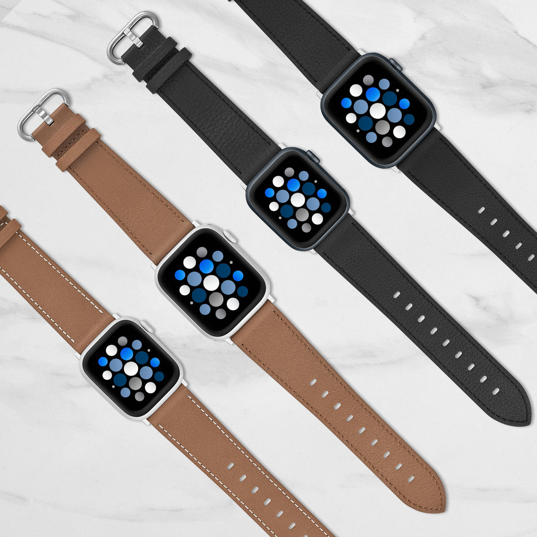 Insignia™ - Leather Band for Apple Watch 38mm, 40mm, 41mm and SE - Black_6