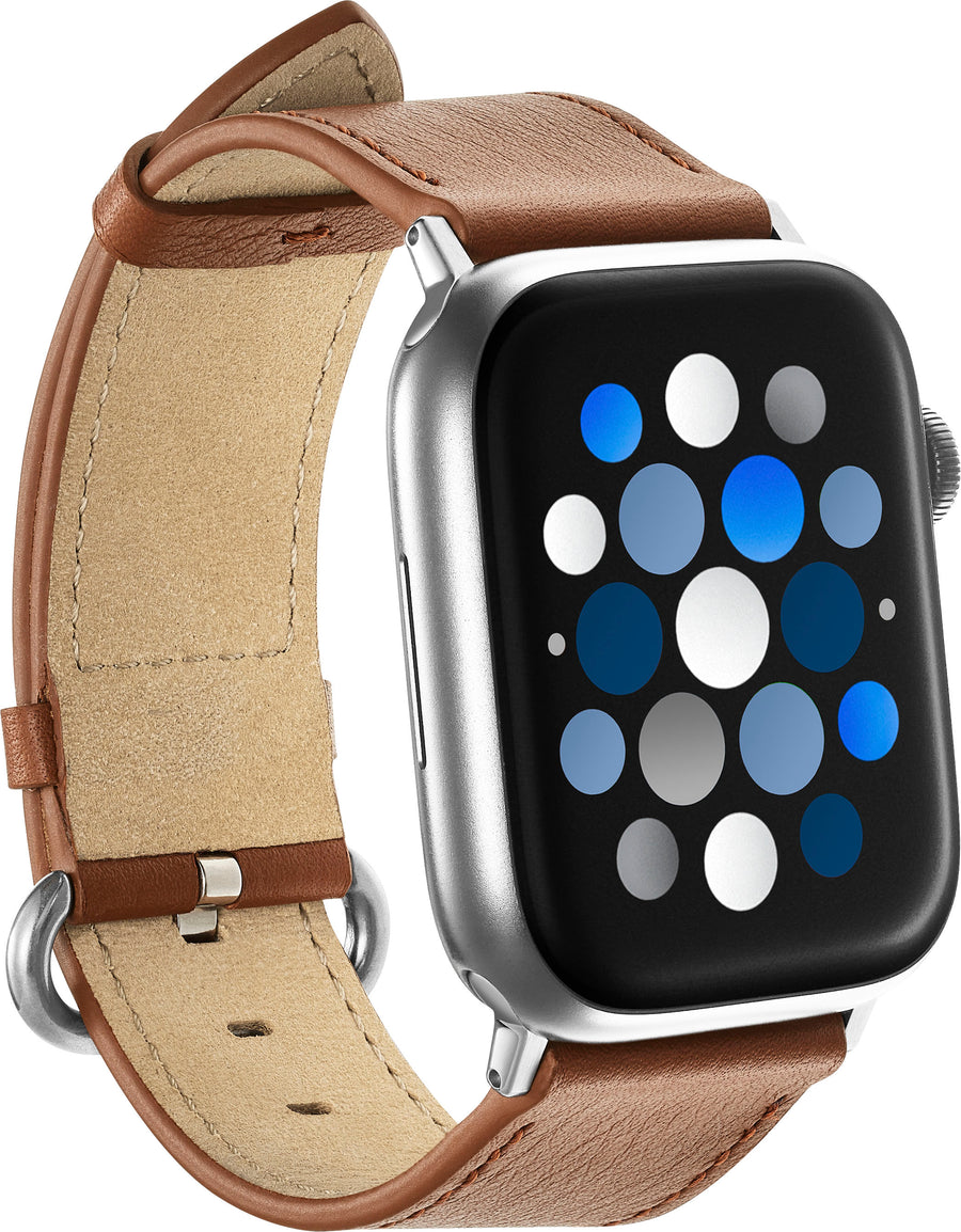 Insignia™ - Leather Band for Apple Watch 42mm, 44mm, 45mm, SE, Ultra 49mm and Ultra 2 49mm - Chestnut_0