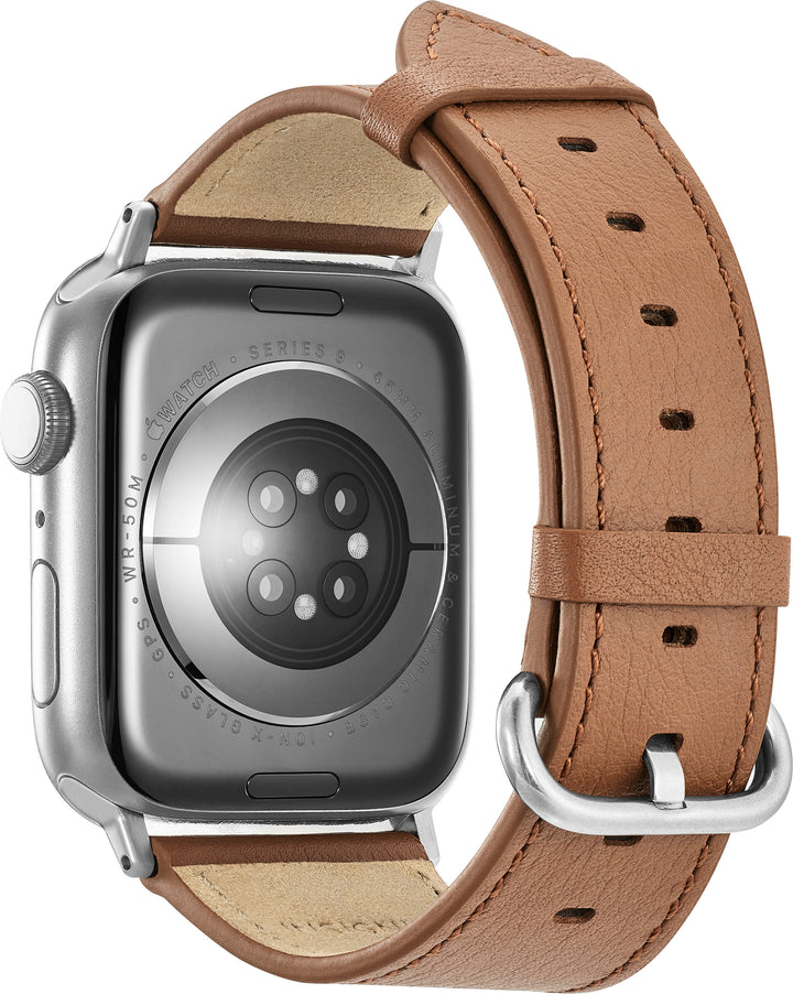 Insignia™ - Leather Band for Apple Watch 42mm, 44mm, 45mm, SE, Ultra 49mm and Ultra 2 49mm - Chestnut_2