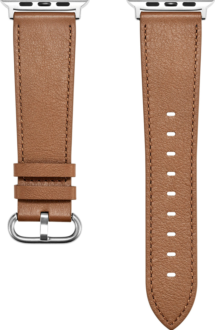 Insignia™ - Leather Band for Apple Watch 42mm, 44mm, 45mm, SE, Ultra 49mm and Ultra 2 49mm - Chestnut_3