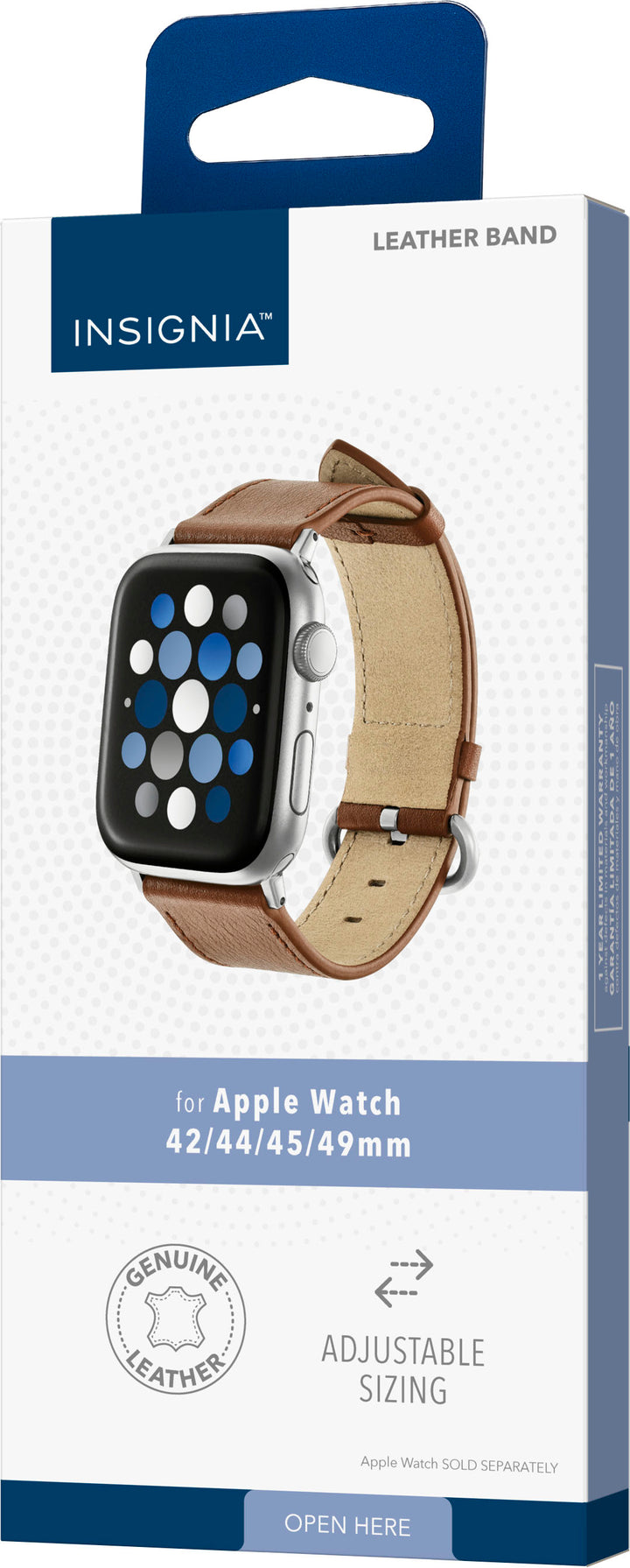Insignia™ - Leather Band for Apple Watch 42mm, 44mm, 45mm, SE, Ultra 49mm and Ultra 2 49mm - Chestnut_7